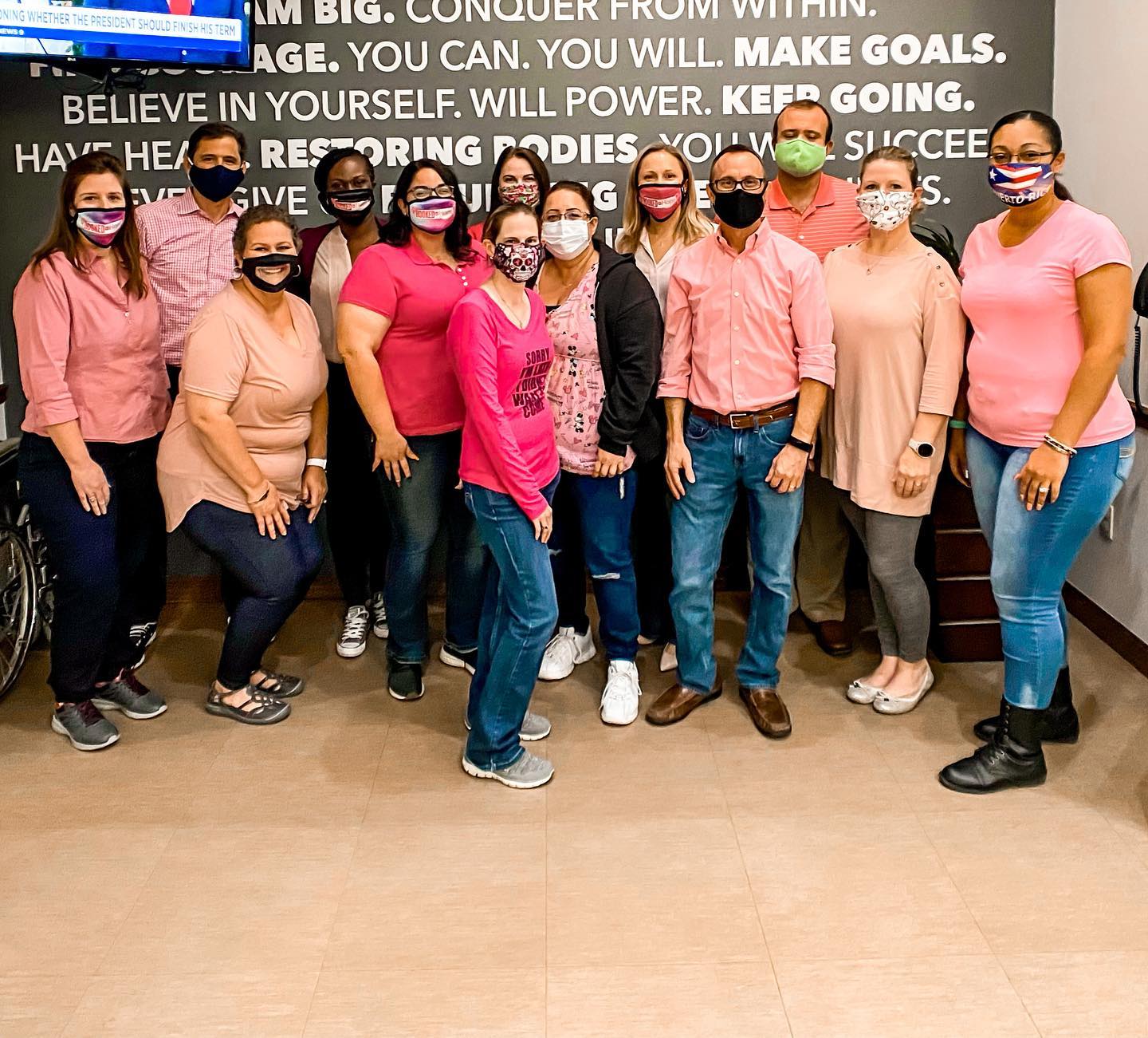 WCBL staff breast cancer support picture post-mastectomy
